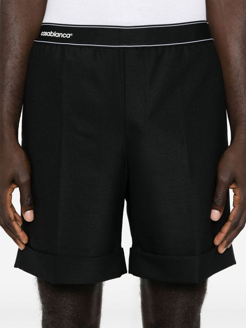 twill-weave tailored shorts