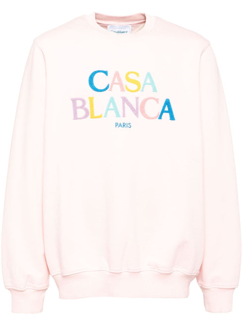 Stacked logo-embroidered sweatshirt