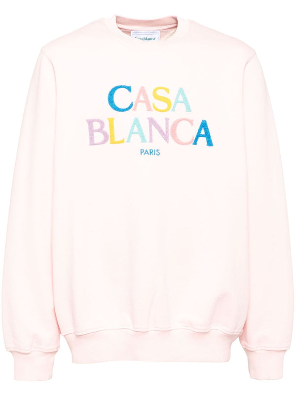 Stacked logo-embroidered sweatshirt