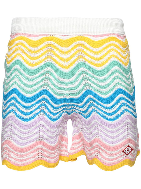 Gradient Wave crochet shorts