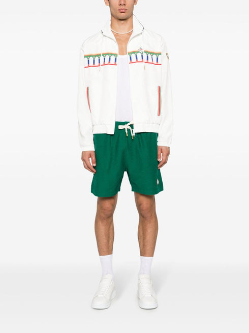 Etruscan-print zipped jacket