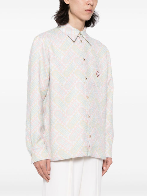 logo-appliqué monogram-jacquard jacket