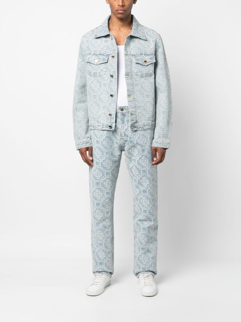 Monogram-jacquard denim jacket
