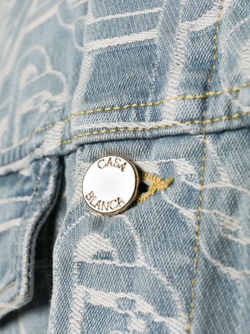 Monogram-jacquard denim jacket