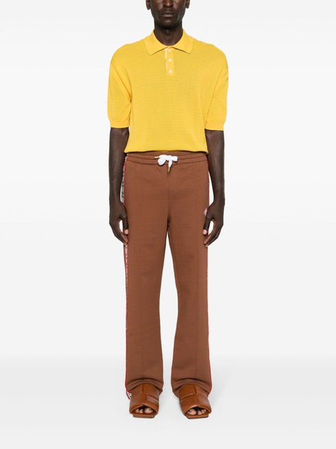 logo-patch organic cotton track pants