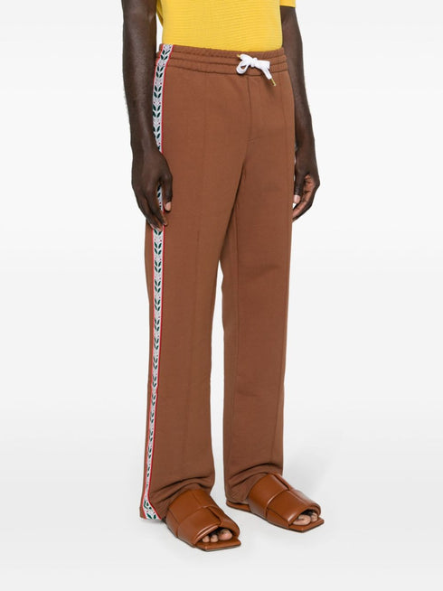 logo-patch organic cotton track pants