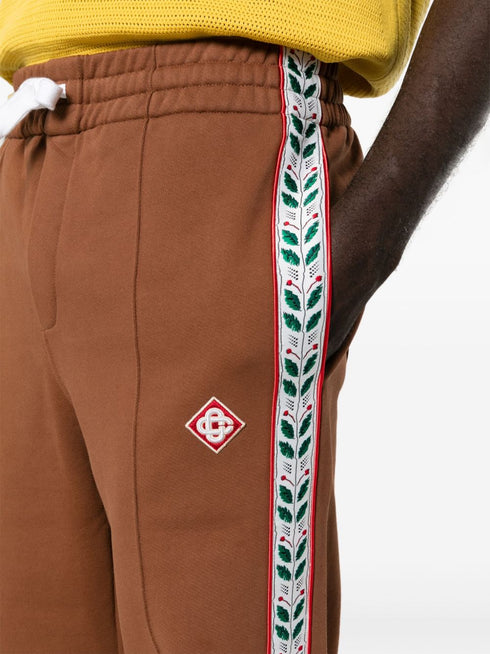 logo-patch organic cotton track pants