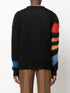 Rainbow-intarsia crew-neck jumper