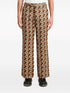 Spodnie żakardowe w serduszka z prostymi nogawkami