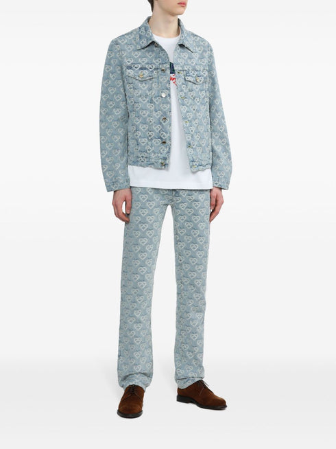 monogram-print jeans