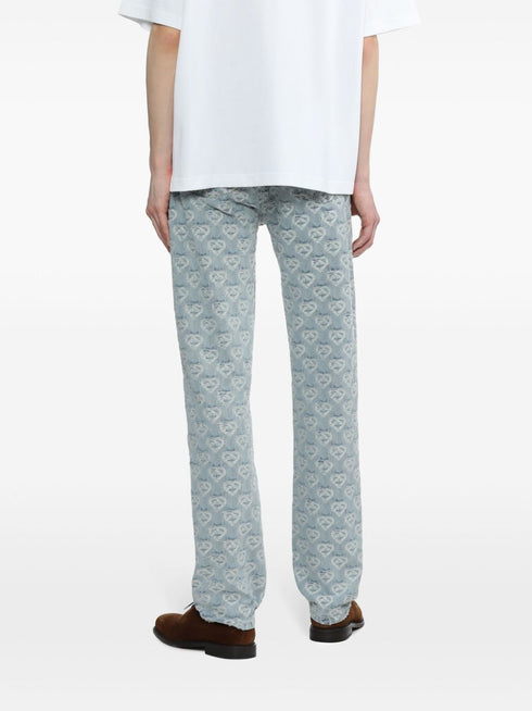 monogram-print jeans