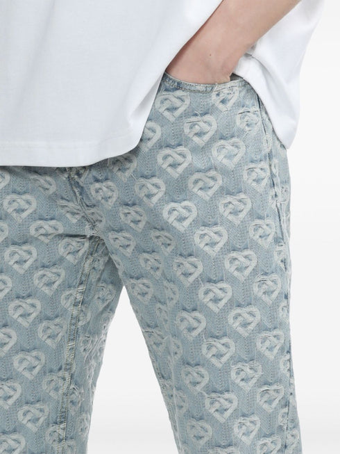 monogram-print jeans