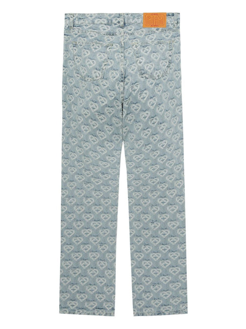 monogram-print jeans