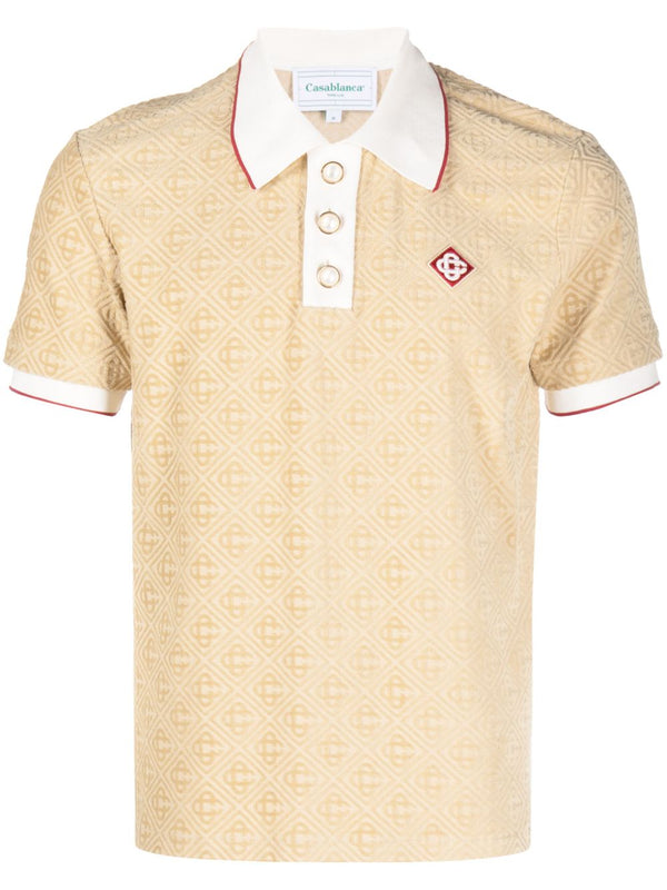 monogram-jacquard polo top