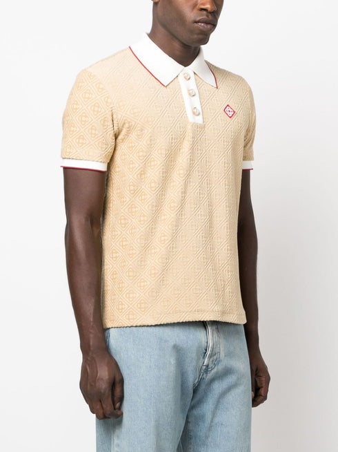 monogram-jacquard polo top