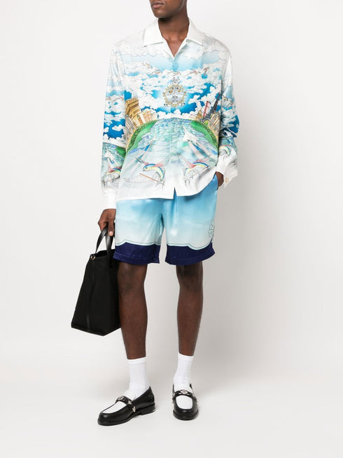 graphic-print long-sleeve shirt