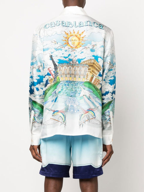 graphic-print long-sleeve shirt