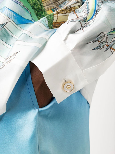 graphic-print long-sleeve shirt