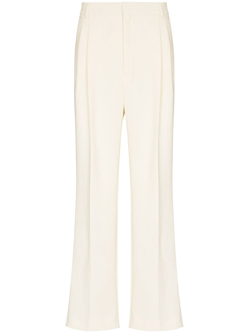 pleated high-waisted trousers