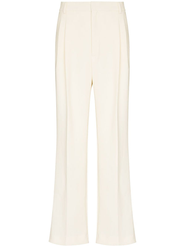 pleated high-waisted trousers