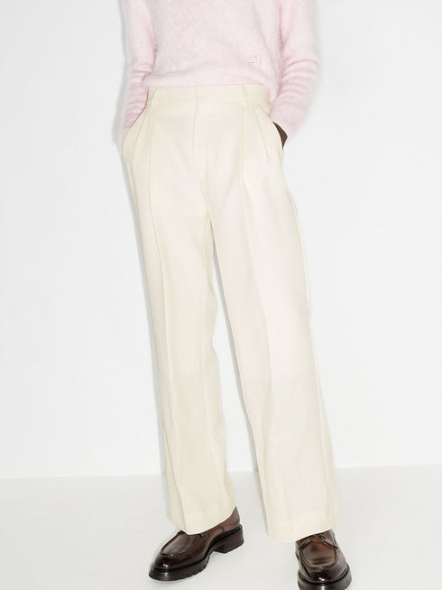 pleated high-waisted trousers