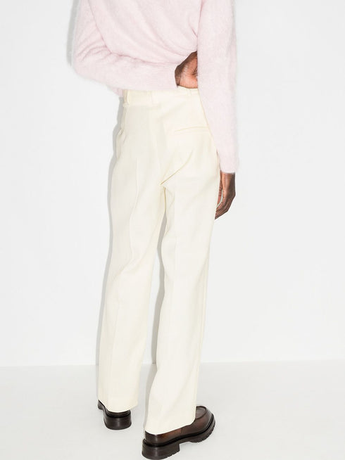 pleated high-waisted trousers