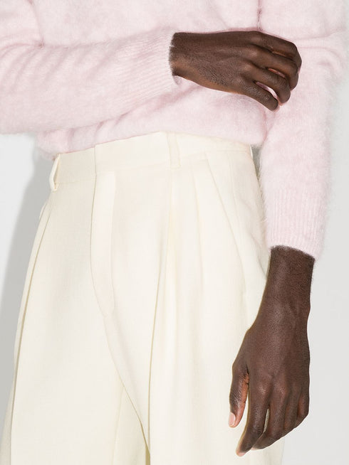 pleated high-waisted trousers