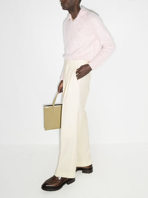 pleated high-waisted trousers