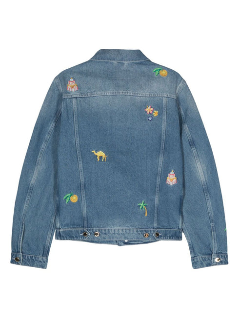 embroidered motif denim jacket