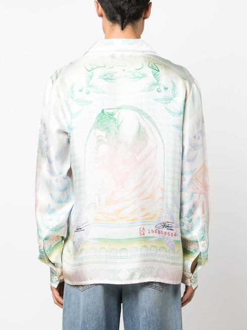 Cuban-collar silk shirt