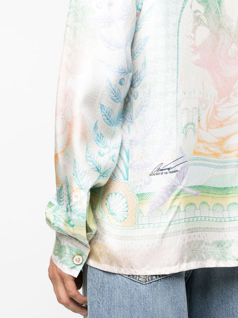 Cuban-collar silk shirt