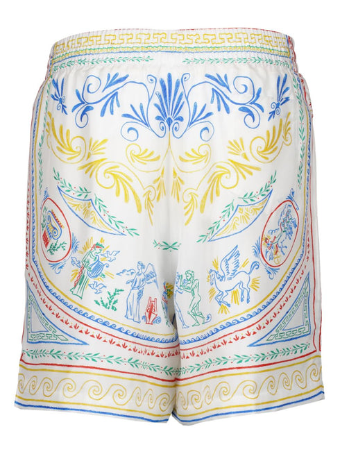 printed silk shorts