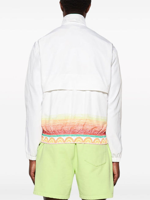 illustration-print zip-up jacket