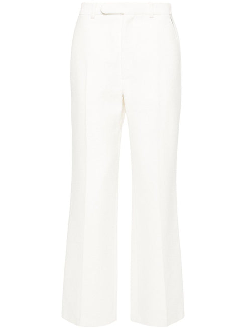 straight-leg jacquard trousers