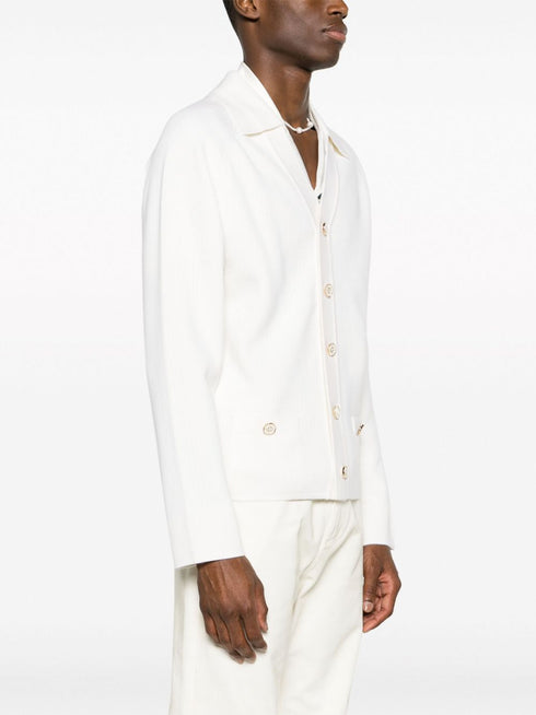 kardigan prążkowany z mieszanki wełny