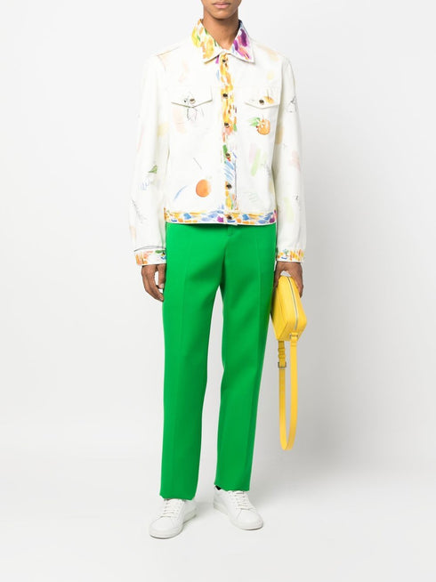 fruit-print cotton jacket