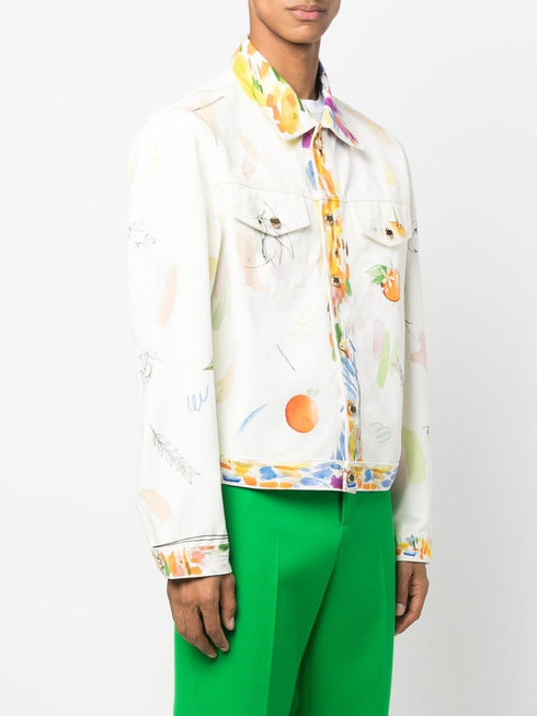 fruit-print cotton jacket