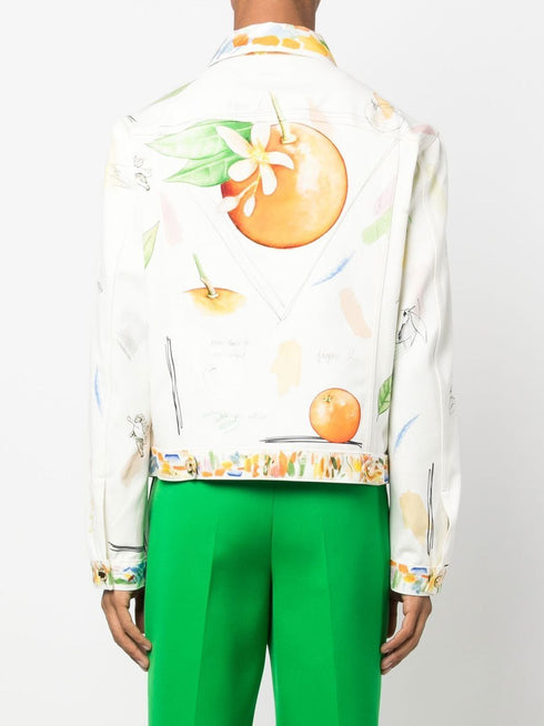 fruit-print cotton jacket