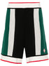 logo-appliqué open-knit shorts