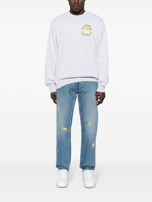 logo-print organic cotton sweatshirt