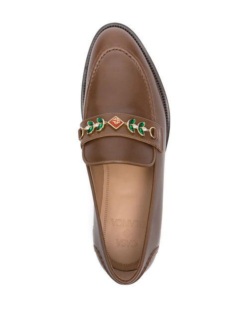 embellished leather loafers