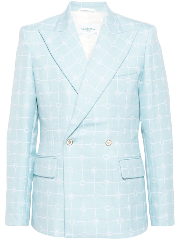 double-breasted wool blazer