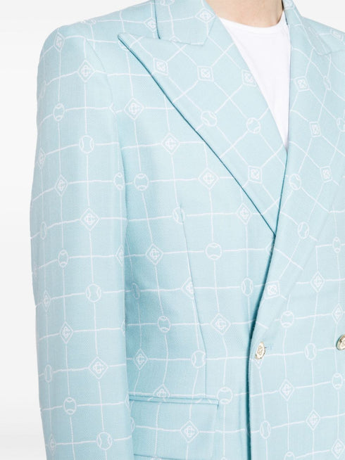 double-breasted wool blazer