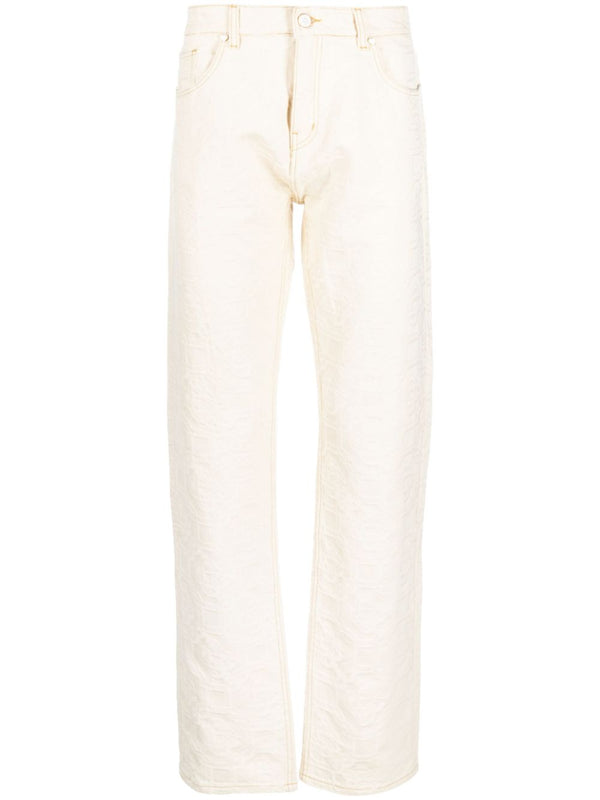 monogram-jacquard straight-leg jeans