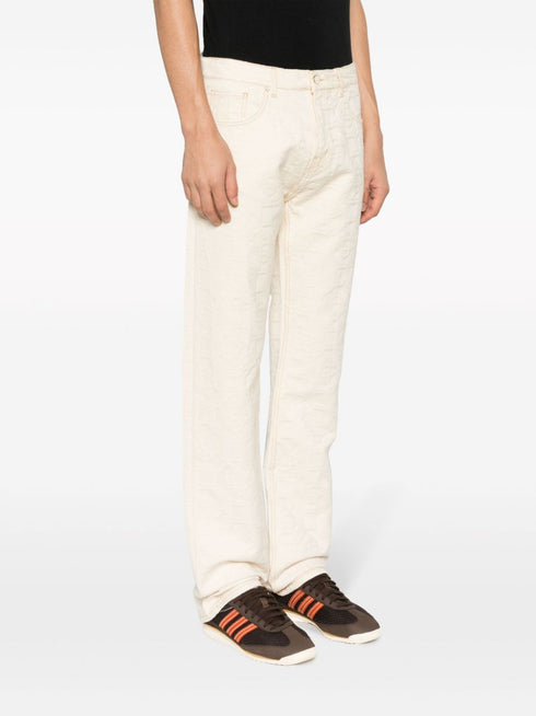 monogram-jacquard straight-leg jeans