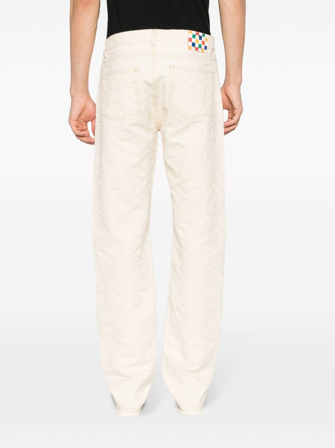 monogram-jacquard straight-leg jeans
