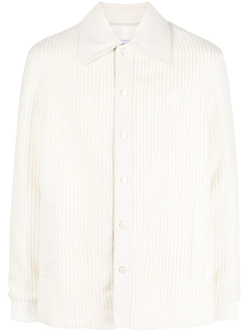 ribbed buttoned cardigan