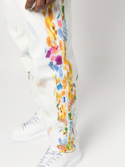 graphic-print straight-leg jeans