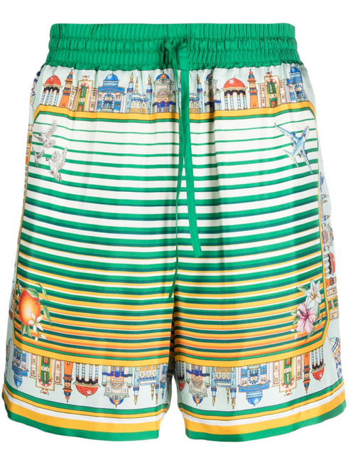 City Scape silk shorts