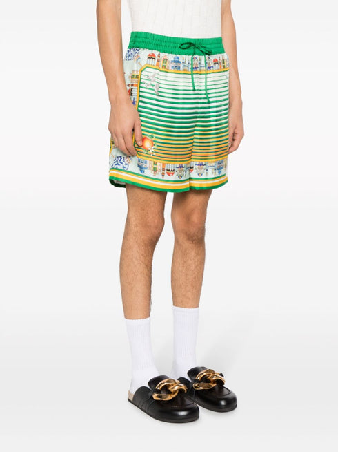 City Scape silk shorts